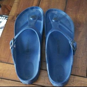 Used Blue Size 9 Birkenstock sandals